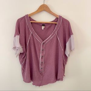 FP WE THE FREE CUTOFF SHORT SLEEVE BASEBALL TEE